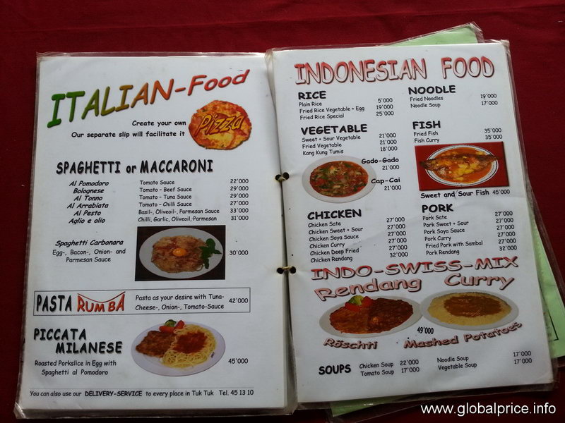 Bali Food Price List at Annette Stephens blog