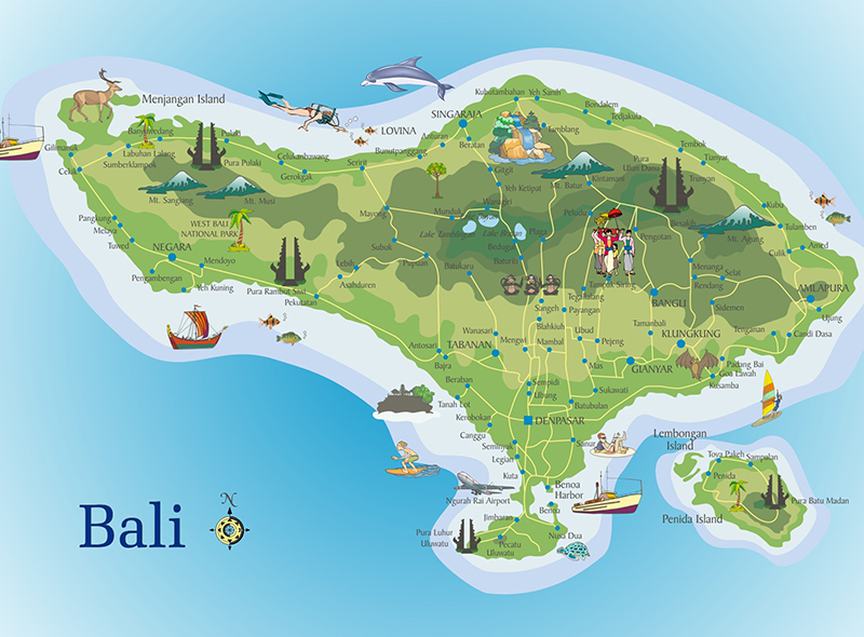 Bali Map Tourist Places Map - Infoupdate.org