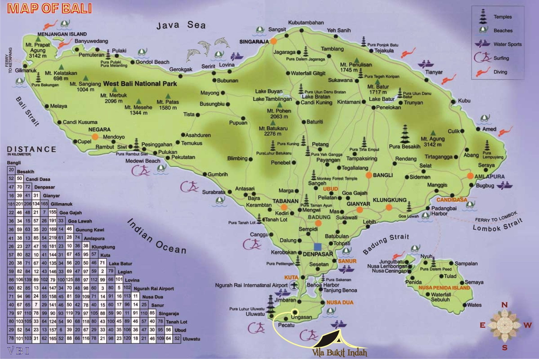 Bali MAP | Detail Tourist Information - Bali Group Organizer