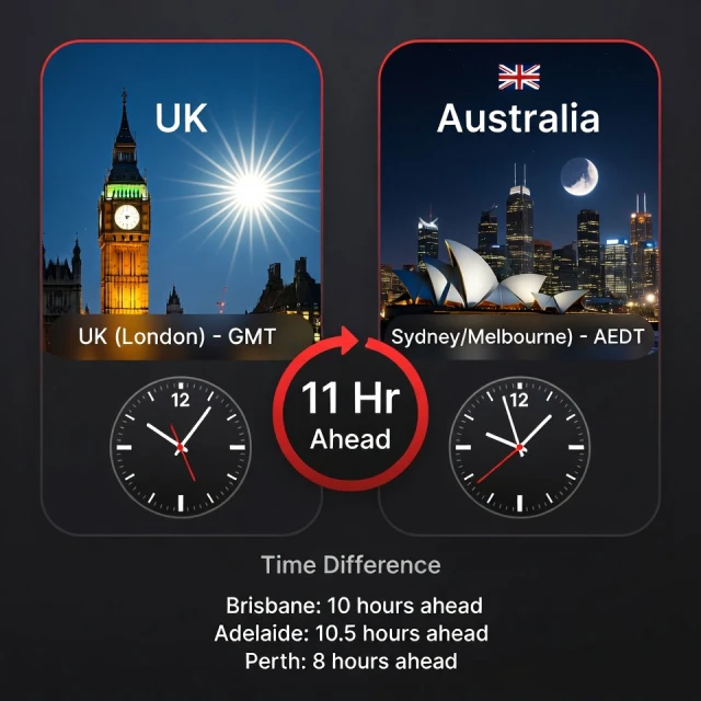 UK (London) vs Australia (Sydney) Time Difference