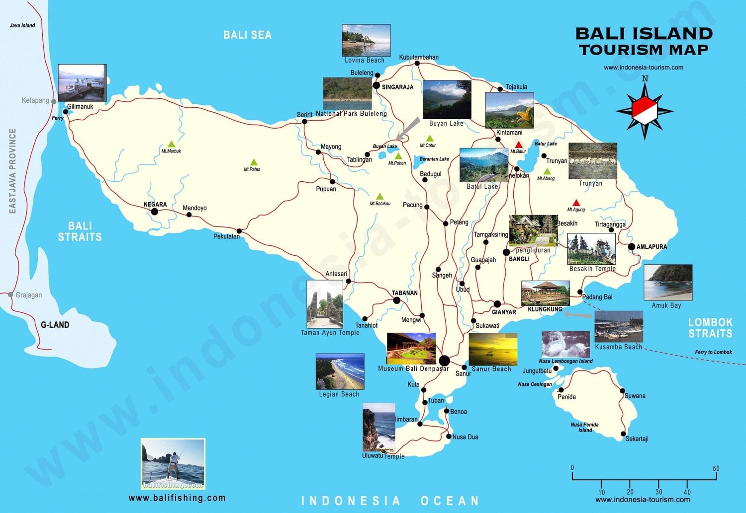 Bali Tourist Map Printable
