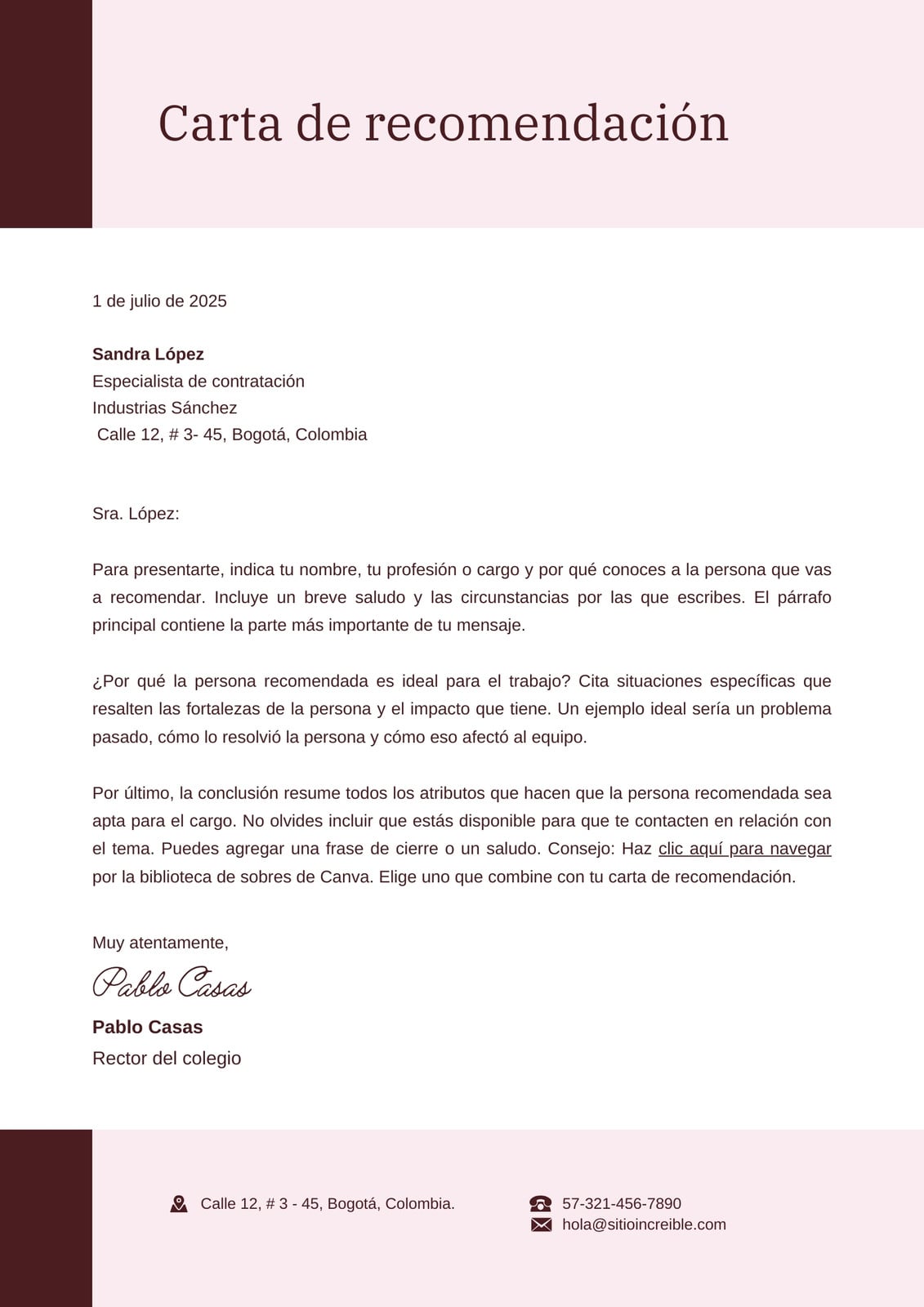 Carta De Recomendacin Personal Ejemplos Y Formatos