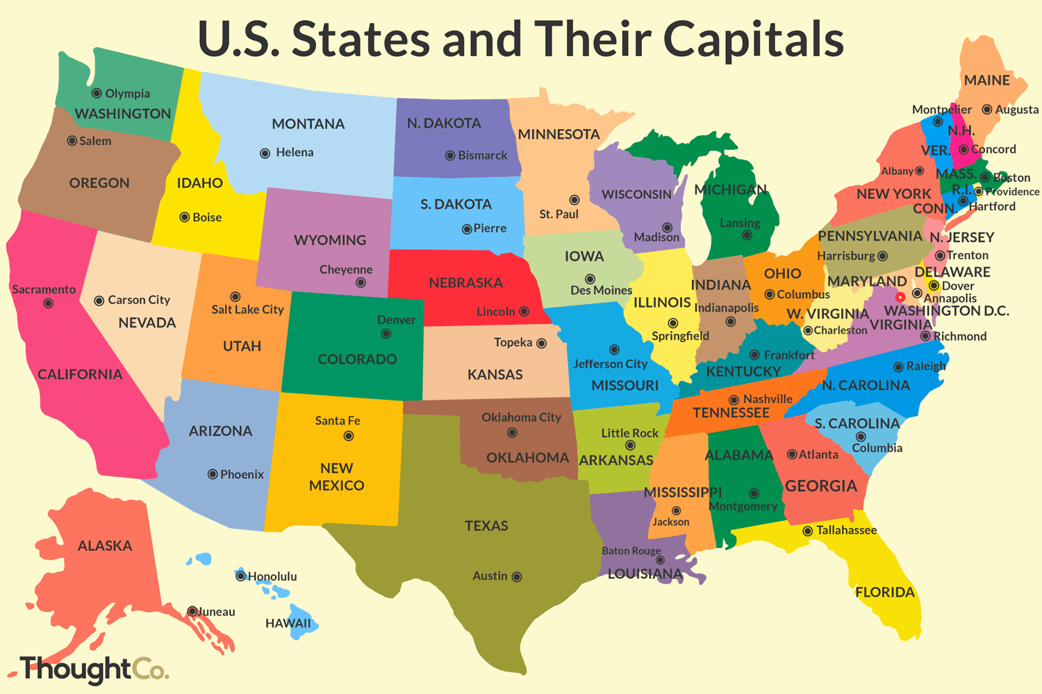 The Capitals of the 50 US States