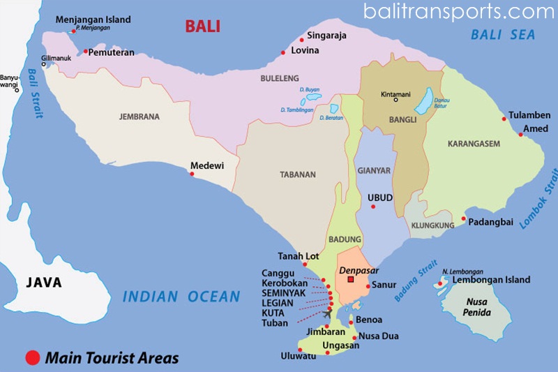 Bali Map Tourist Places Map - Infoupdate.org