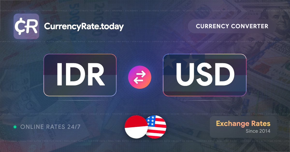 Live Rupiah to US Dollars Exchange Rate - Rp 1 IDR/USD Today